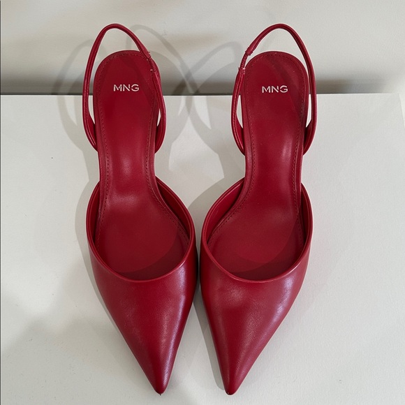 Mango Shoes - Mango Leather Slingback Heels